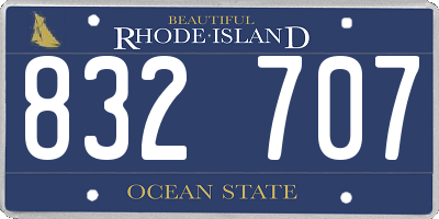 RI license plate 832707