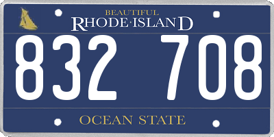 RI license plate 832708