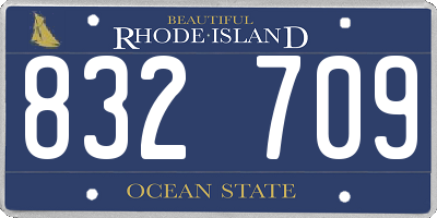 RI license plate 832709