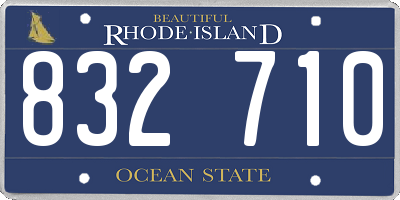 RI license plate 832710