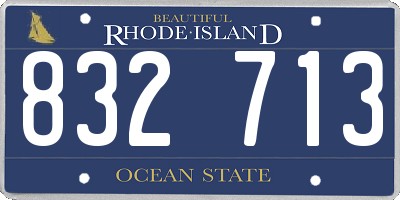 RI license plate 832713