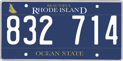 RI license plate 832714