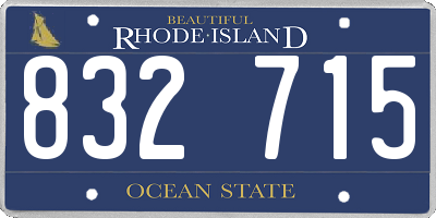 RI license plate 832715