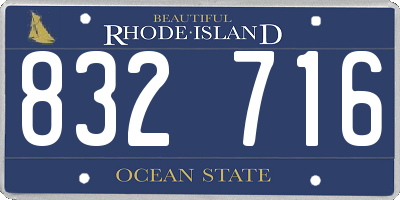 RI license plate 832716