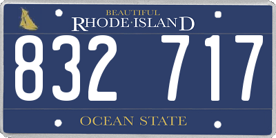 RI license plate 832717