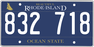 RI license plate 832718