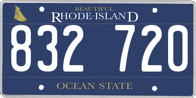 RI license plate 832720