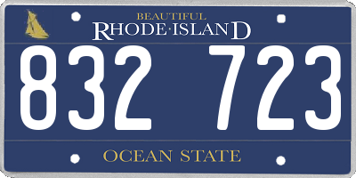 RI license plate 832723