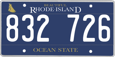 RI license plate 832726