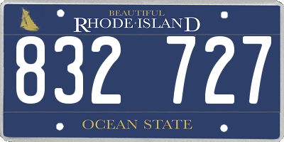 RI license plate 832727