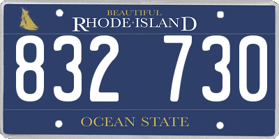RI license plate 832730