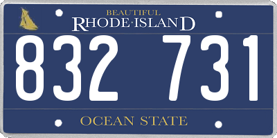 RI license plate 832731