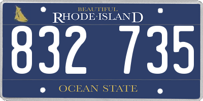 RI license plate 832735