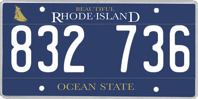 RI license plate 832736