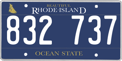 RI license plate 832737