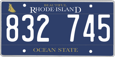 RI license plate 832745