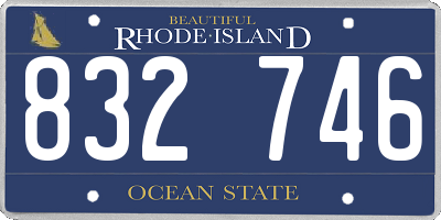RI license plate 832746