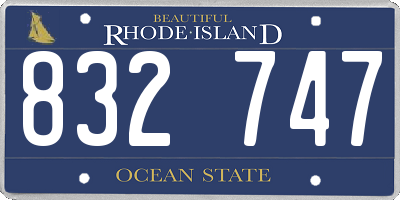 RI license plate 832747