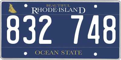 RI license plate 832748