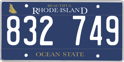 RI license plate 832749