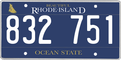 RI license plate 832751