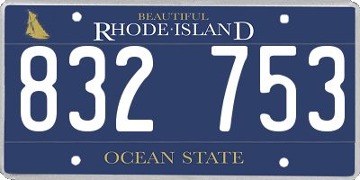 RI license plate 832753