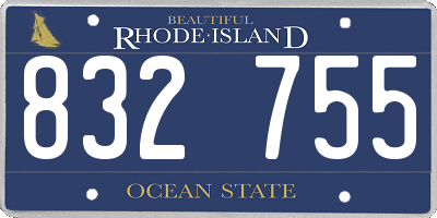 RI license plate 832755