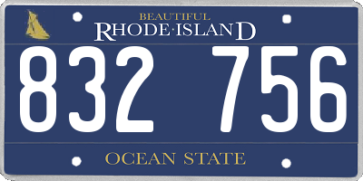 RI license plate 832756