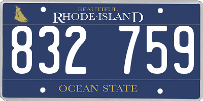 RI license plate 832759