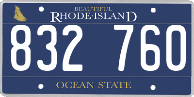 RI license plate 832760