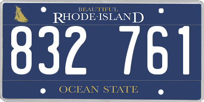 RI license plate 832761