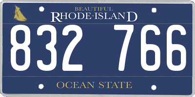 RI license plate 832766