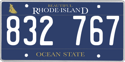 RI license plate 832767