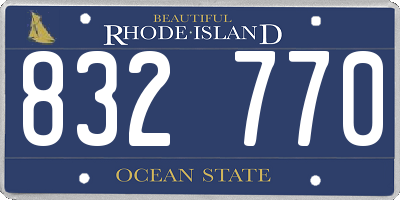 RI license plate 832770