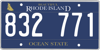RI license plate 832771