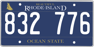 RI license plate 832776