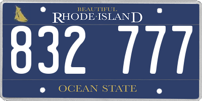 RI license plate 832777