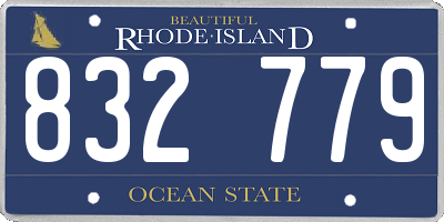 RI license plate 832779