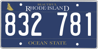 RI license plate 832781