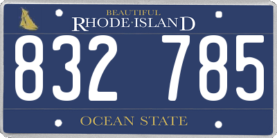 RI license plate 832785