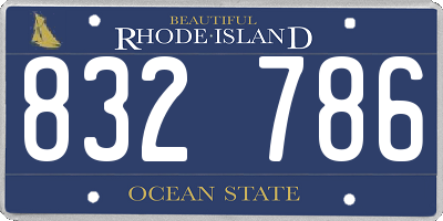 RI license plate 832786