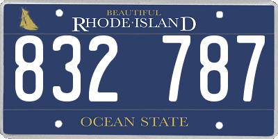RI license plate 832787