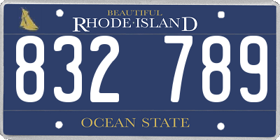 RI license plate 832789