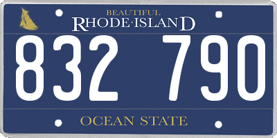 RI license plate 832790