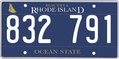 RI license plate 832791
