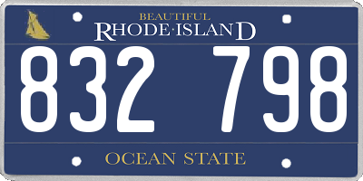 RI license plate 832798