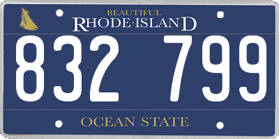 RI license plate 832799