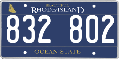 RI license plate 832802