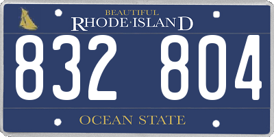 RI license plate 832804