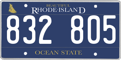 RI license plate 832805